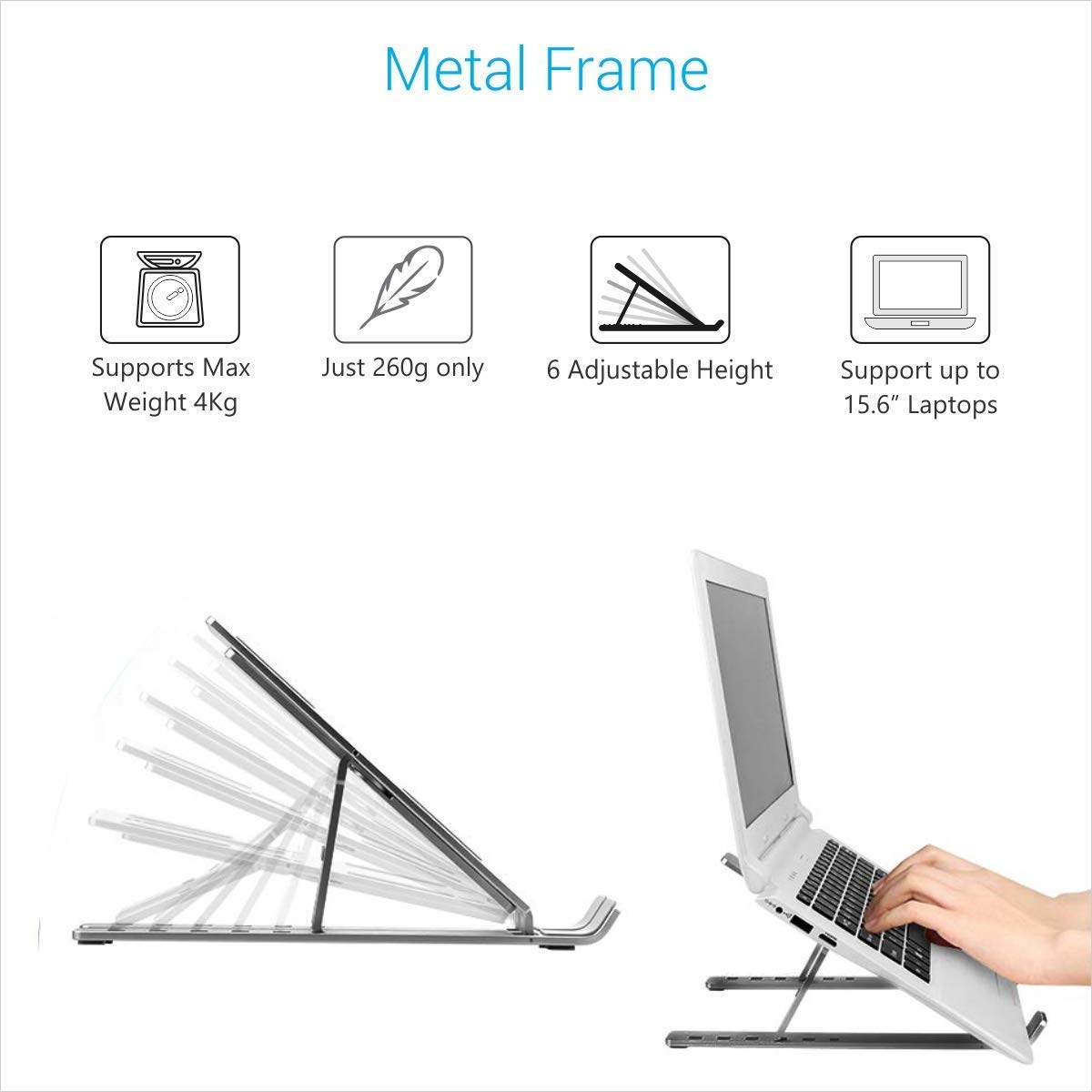 Foldable Laptop Stand – Adjustable Metal Frame for Desk & Travel