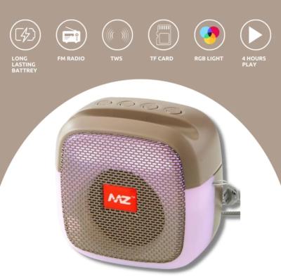 MZ M424SP Portable Bluetooth Speaker with 5W Bass & Disco LED