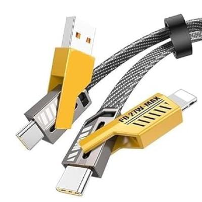 Powerful 4-in-1 Fast Charging Cable with 65W PD Support