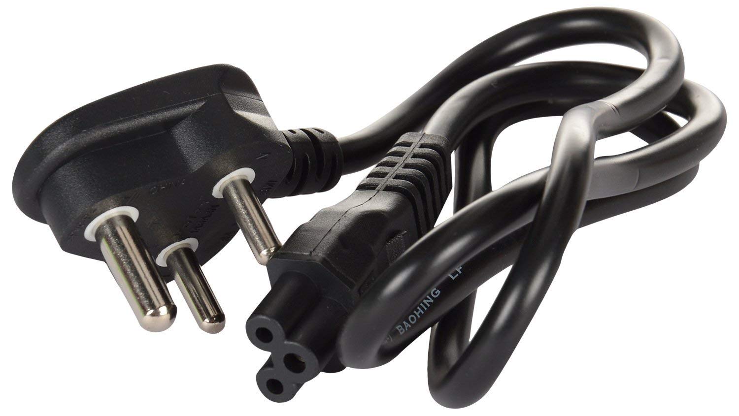 Elelctroline 1.5 Meter 3 Pin Laptop Power Cable Mains Cord Black