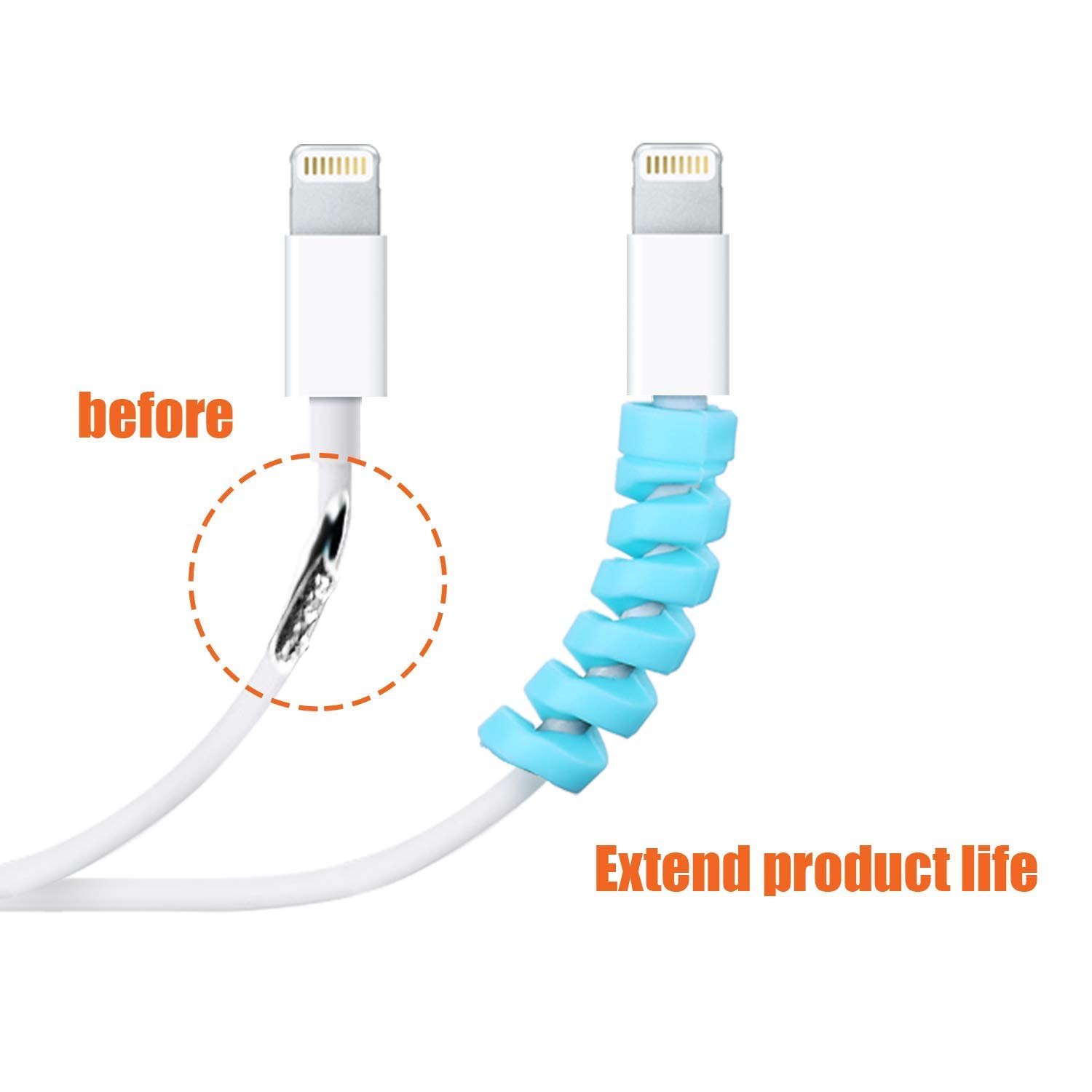 Spiral Cable Protector Wire Protector for All Charging able Cover Set of 3 (12 Pieces)