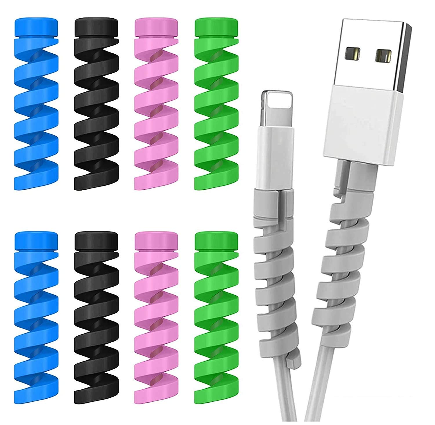 Cable Protector Data Cable Saver Charging Cord Protective Cable Cover (8 PC)