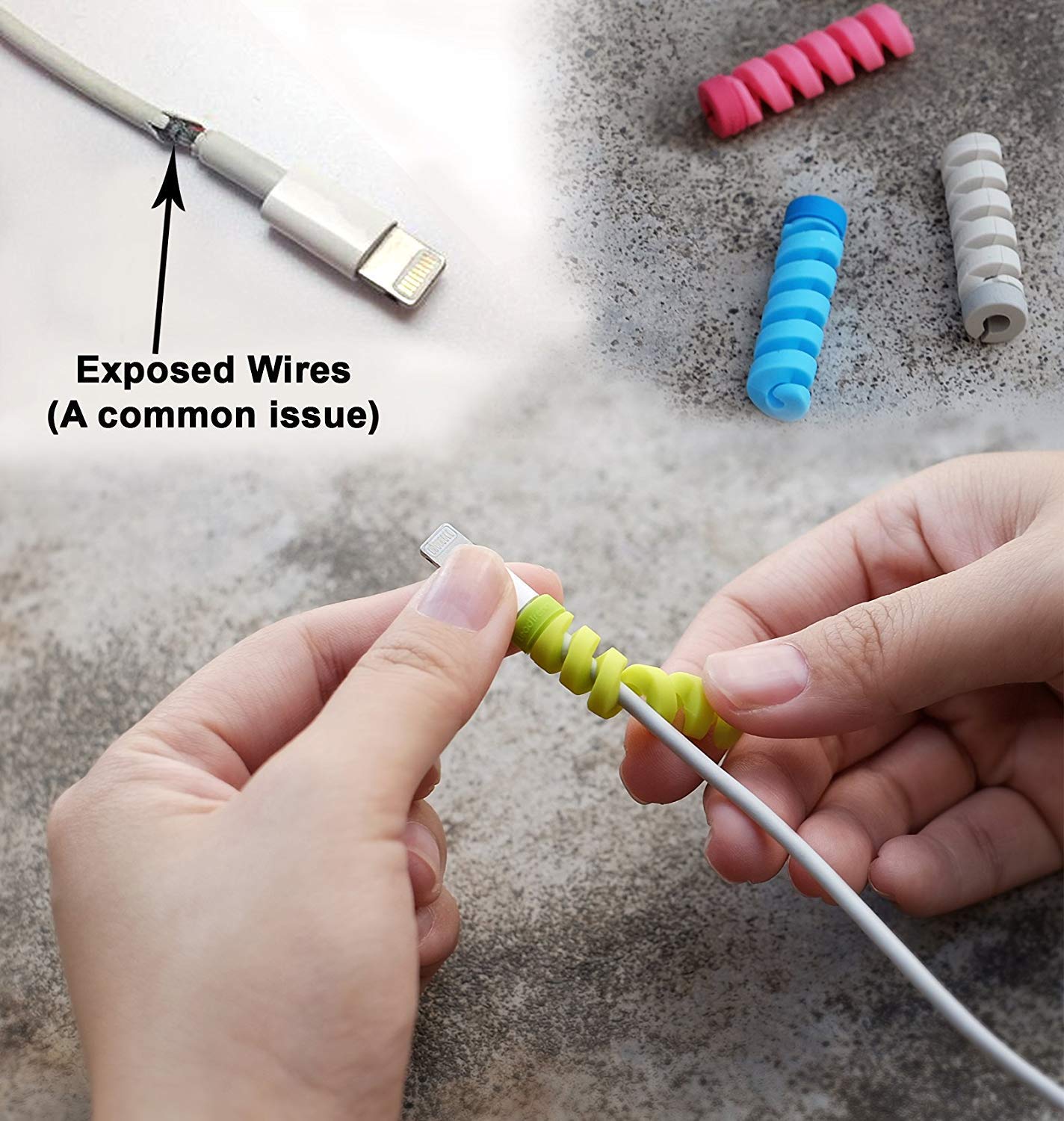 Spiral Cable Protector Wire Protector for All Charging able Cover Set of 3 (12 Pieces)