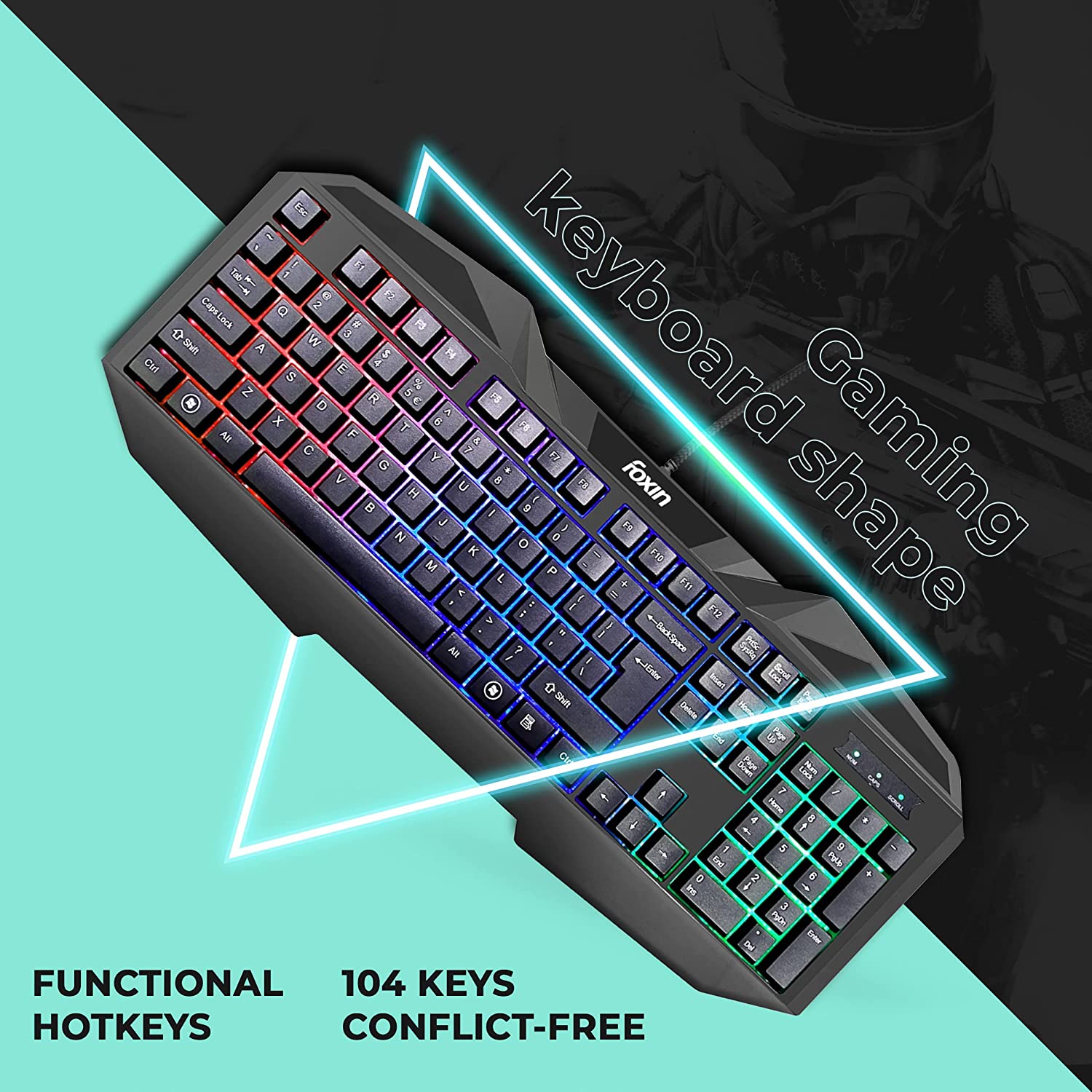 Foxin FGK-902 USB Gaming Keyboard with RGB Backlight