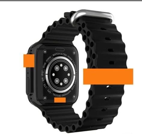 T10 Ultra Smartwatch 2.09" inch Big Display Sleek Design Metal Body with 49mm Real Screws Calling Wireless Charging with Activity Tracker (Orange)