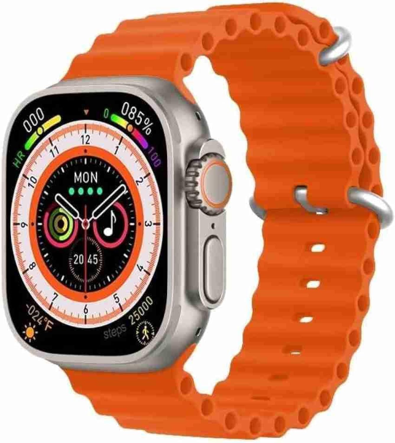 T10 Ultra Smartwatch 2.09" inch Big Display Sleek Design Metal Body with 49mm Real Screws Calling Wireless Charging with Activity Tracker (Orange)
