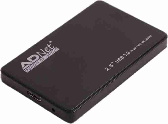 ADNET 2.5"(6.3cm) USB 3.0 HDD Enclosure Case Cover for SATA HDD | SATA HDD Enclosure High Speed USB 3.0 | Tool Free Installation | Black
