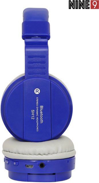 SH12 Bluetooth Headphone with SD Card Slot / with music and calling controls (Blue)