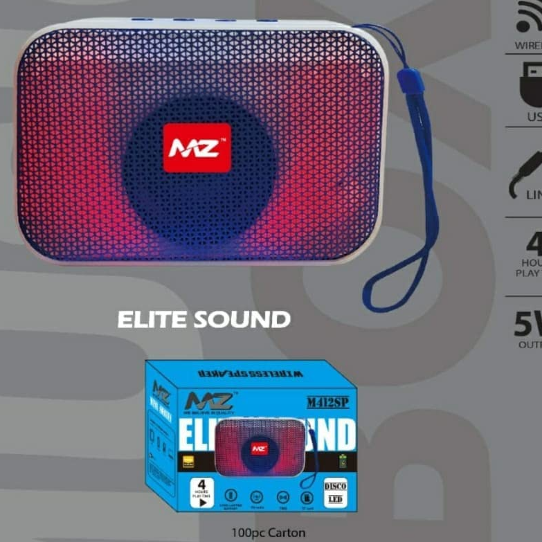 MZ Portable Bluetooth Speaker M412SP – High Bass, LED Light, FM, USB/TF, Best Budget Sound