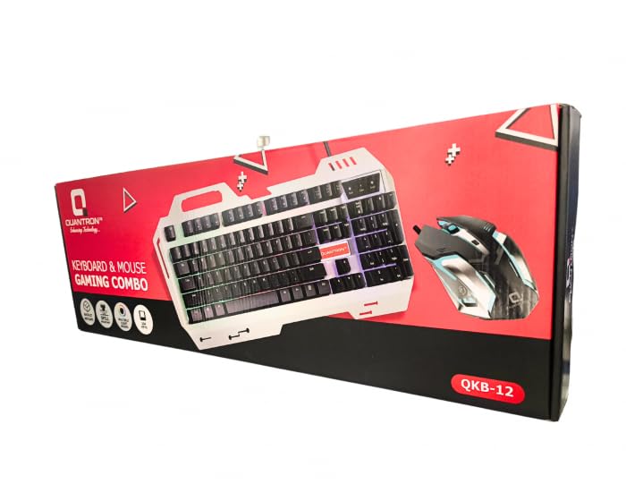 QUANTRON QKB-12 Wired Gaming Keyboard and Mouse Combo with RGB LED – High-Performance Gaming Set