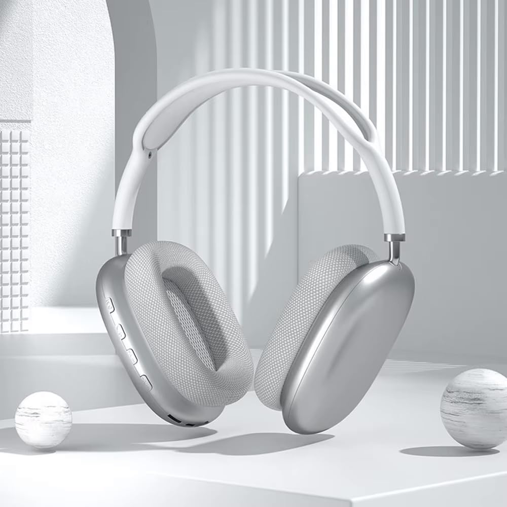 P9 Bluetooth Headphones with Mic – Wireless Max Headset White | Clean Look, Premium Sound