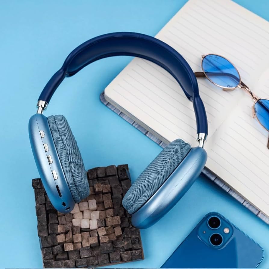 P9 Bluetooth Headphones with Mic – Wireless Max Headset Blue | Rich Sound, Lightweight