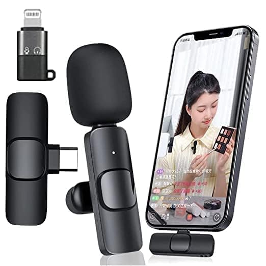 2 in 1 K8 Wireless Clip Microphone – Portable Mini Mic with Universal Type-C